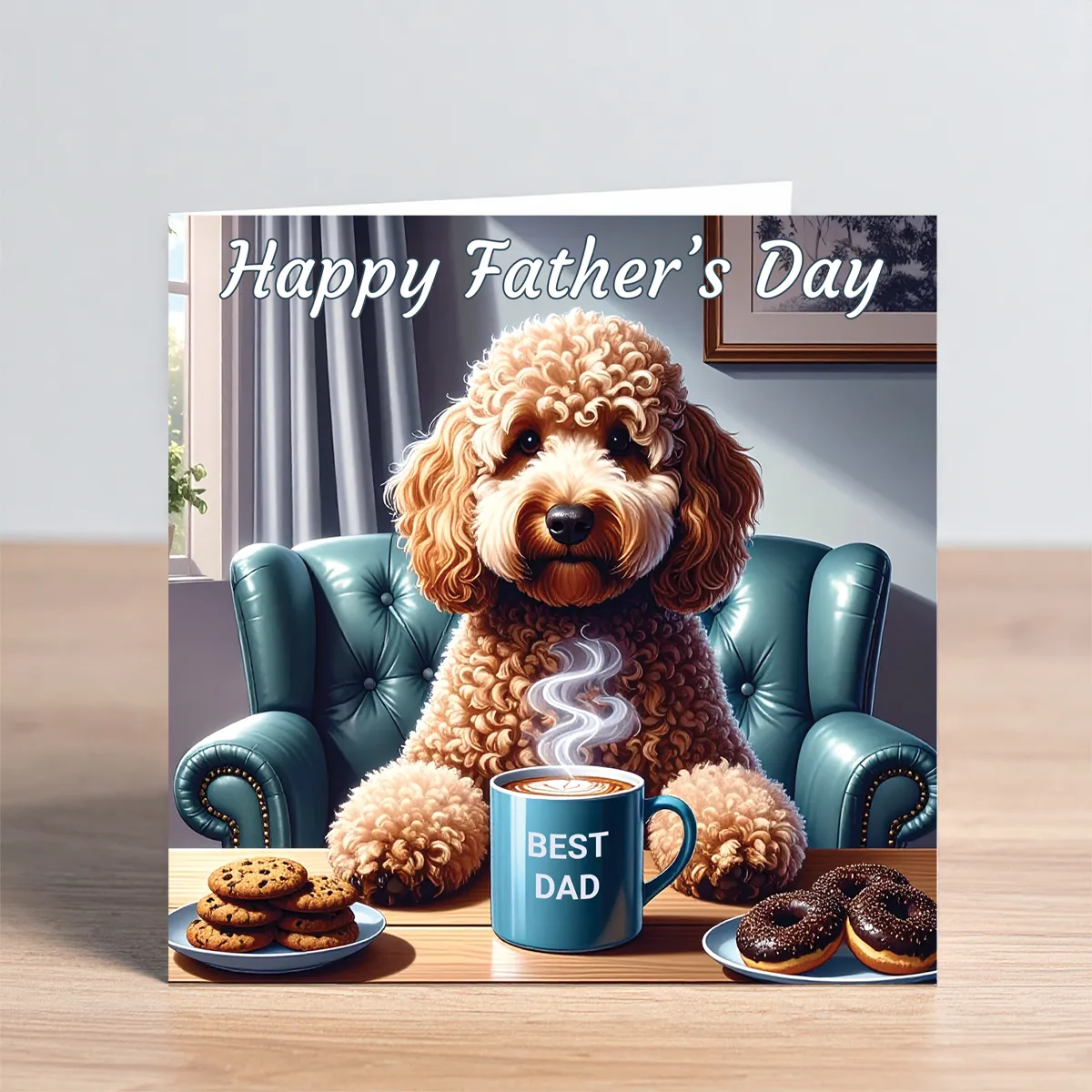 apricot cockapoo fathers day card