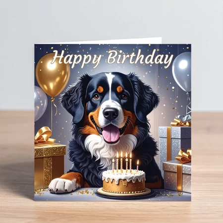 bernese mountain dog birthday card