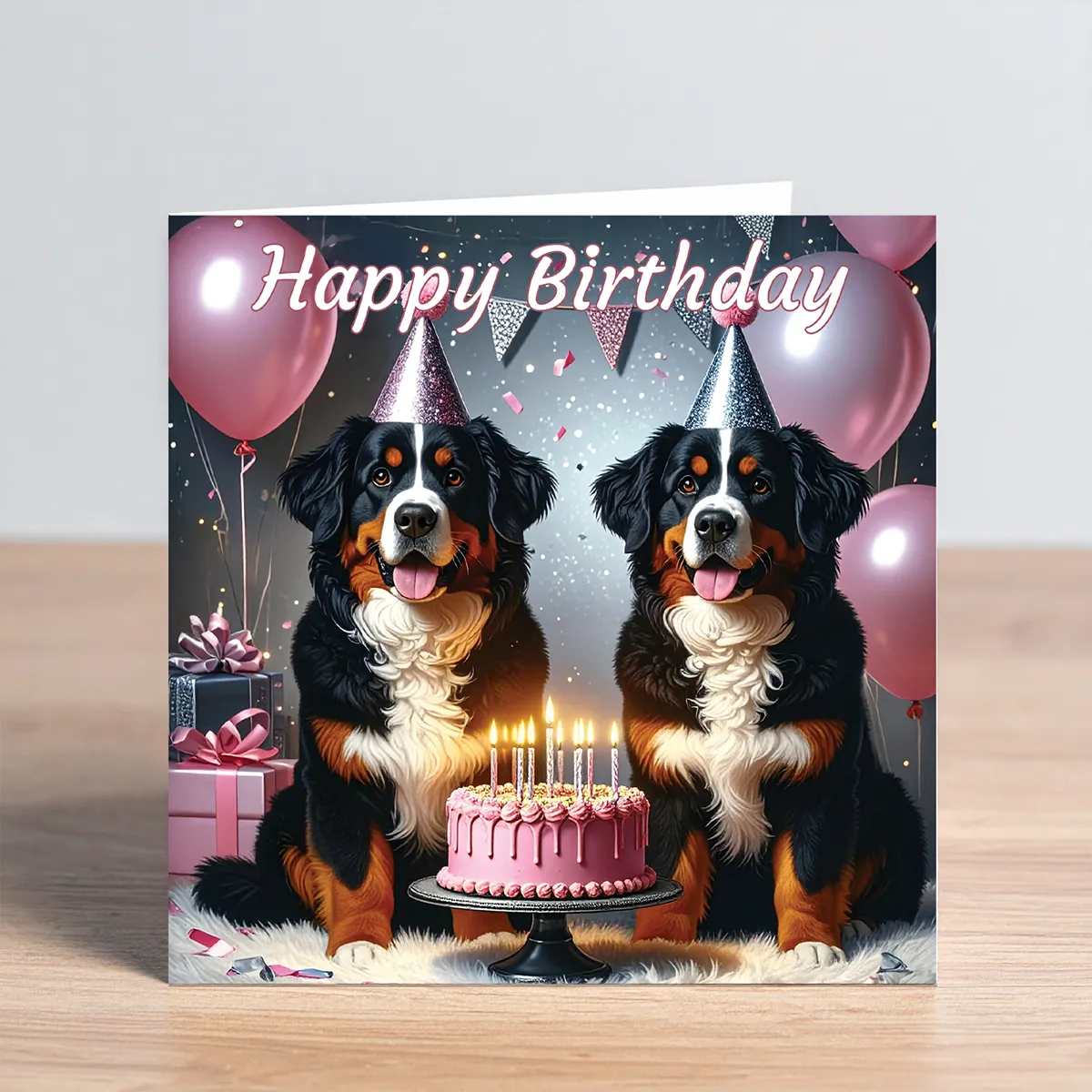 bernese mountain dog birthday card