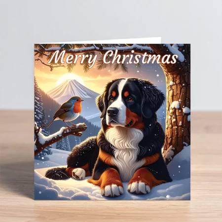 bernese mountain dog christmas card