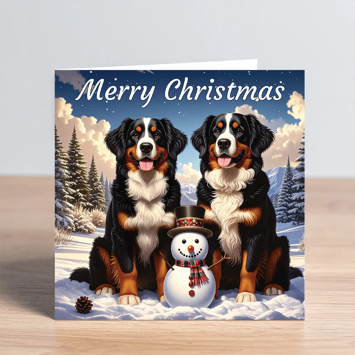 bernese mountain dog christmas card