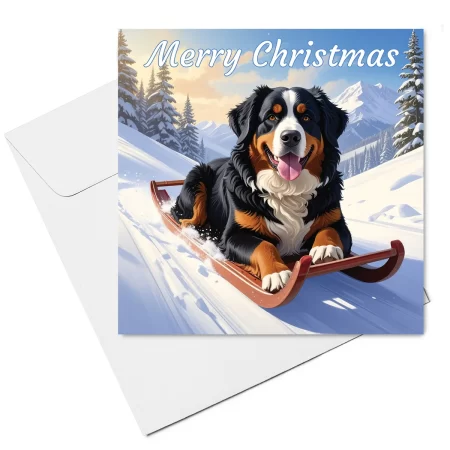 Bernese Mountain Dog Christmas Card & Envelope