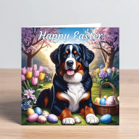bernese mountain dog easter card