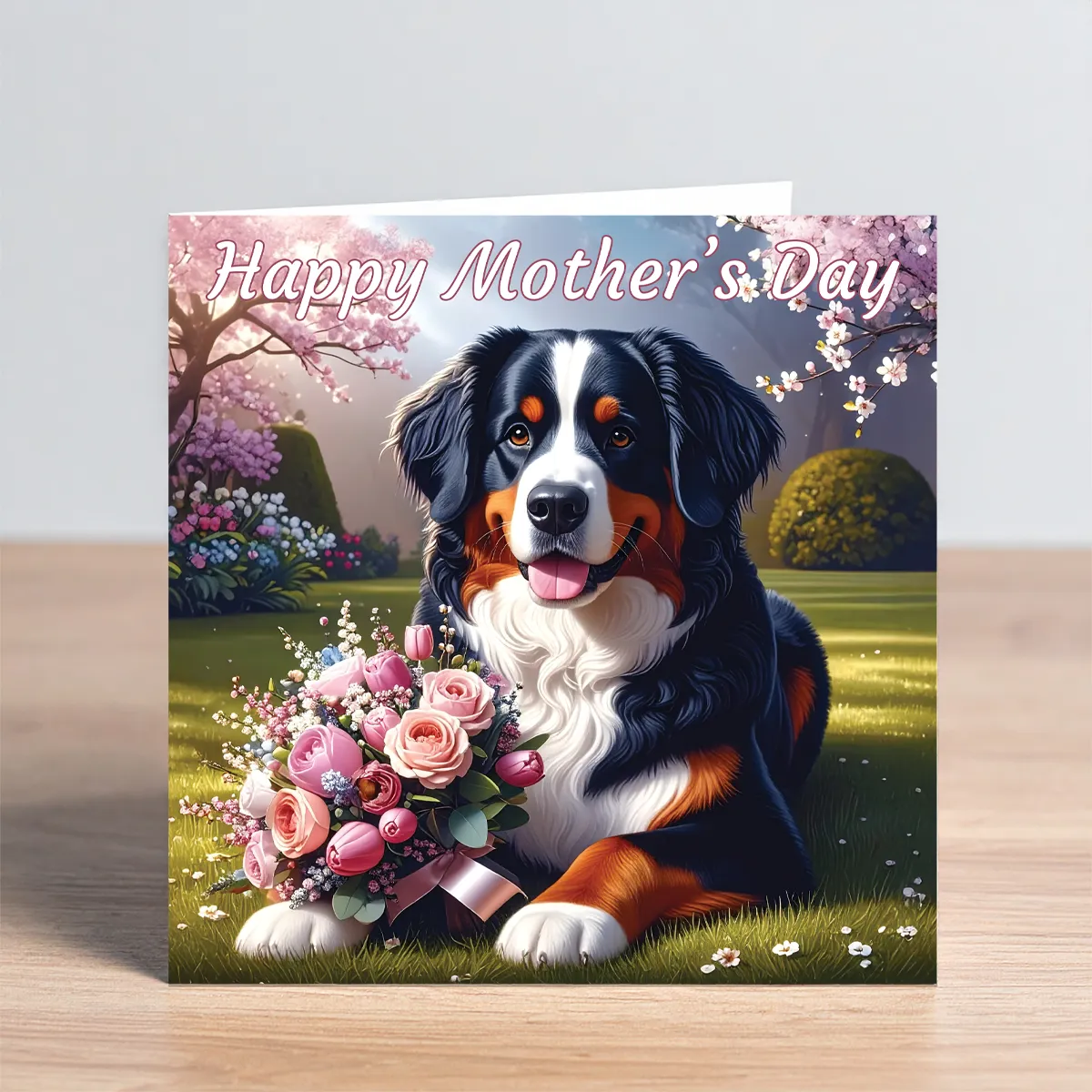 bernese mountain dog mothers day card