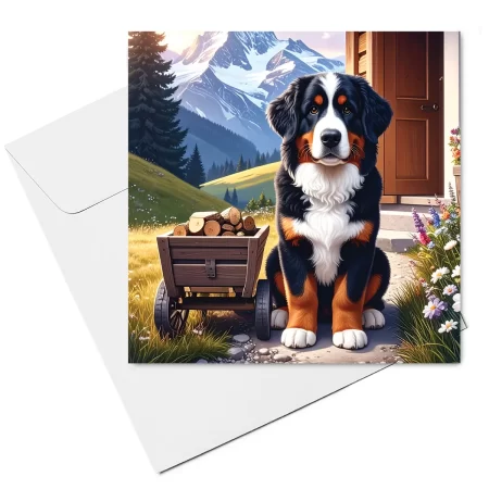 bernese mountain dog note card & envelope