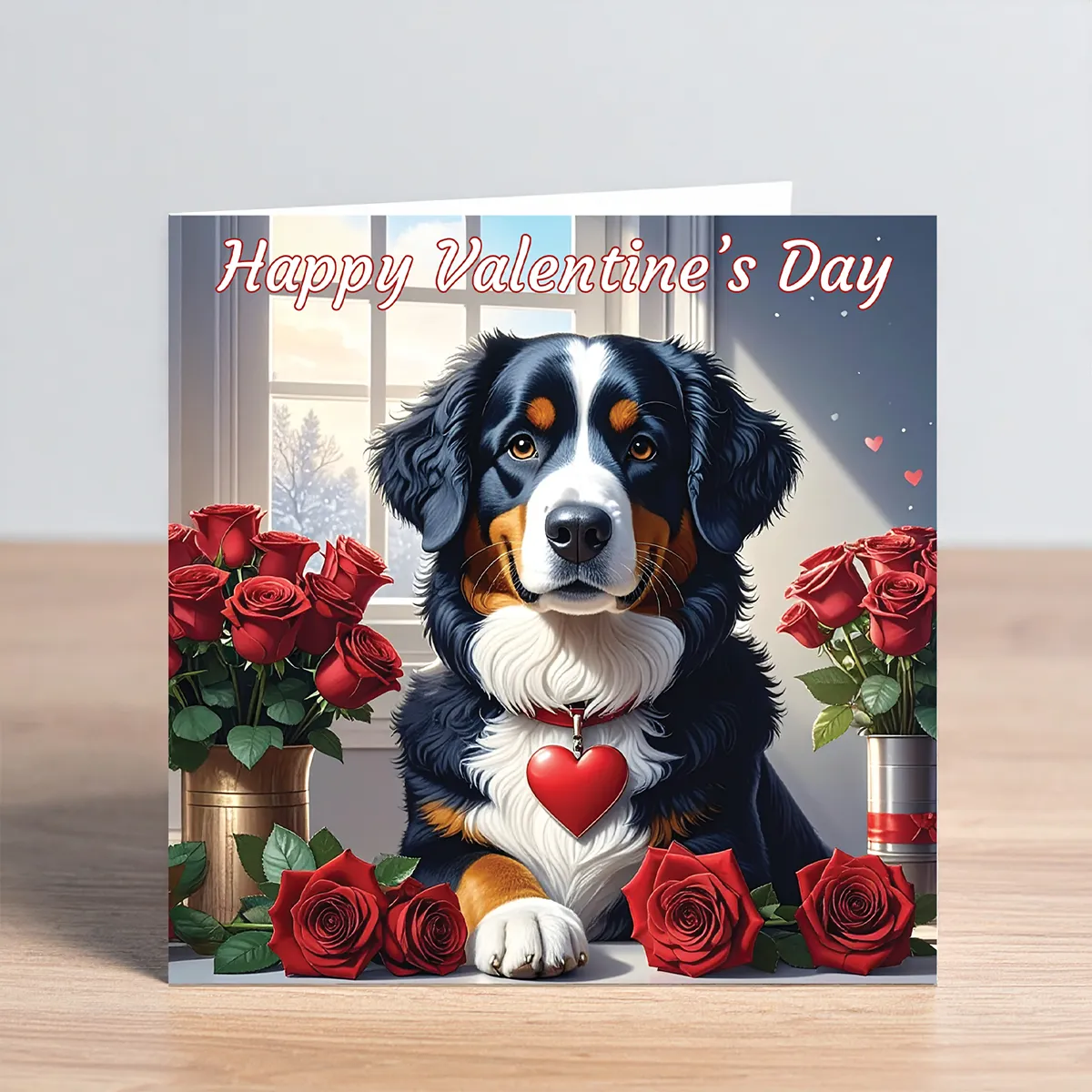 bernese mountain dog valentine card