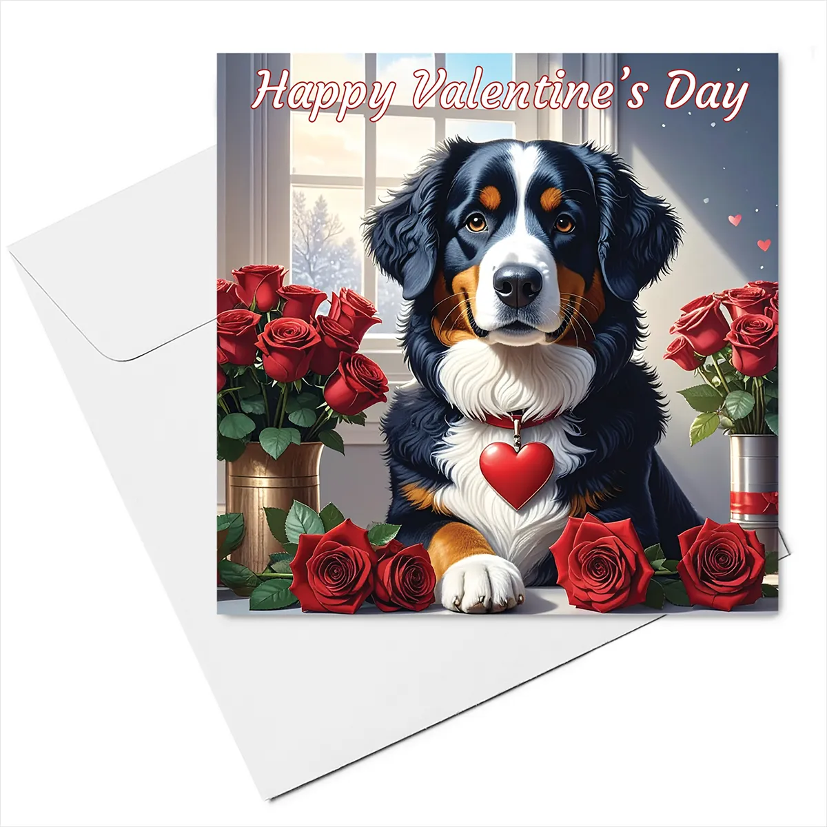 bernese mountain dog valentine card