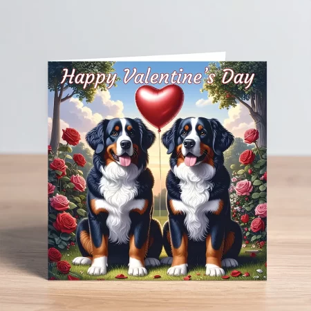 bernese mountain dog valentine card