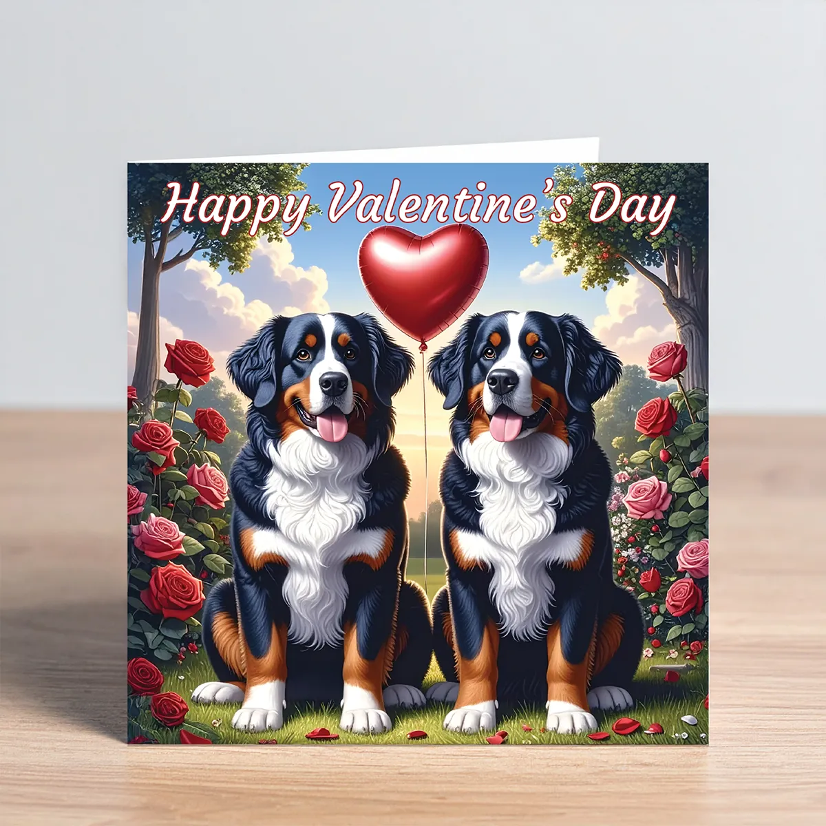 bernese mountain dog valentine card