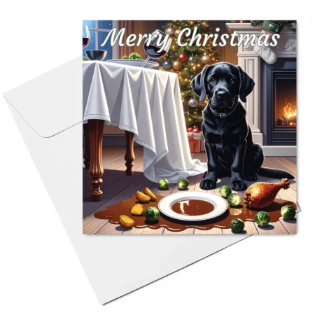 black labrador christmas card & envelope