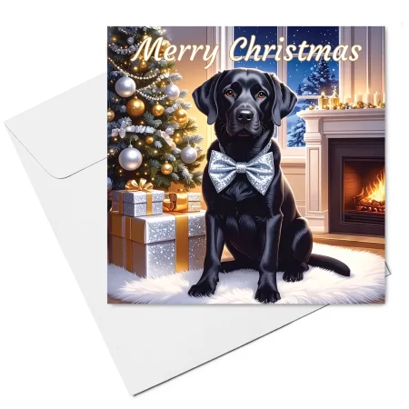 Black Labrador Christmas Card & Envelope