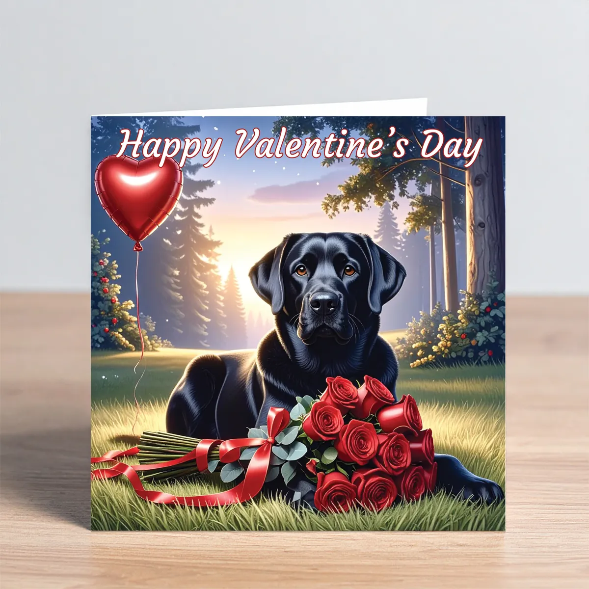 black labrador valentines card