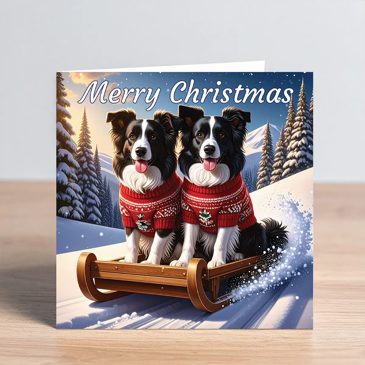 border collie christmas card