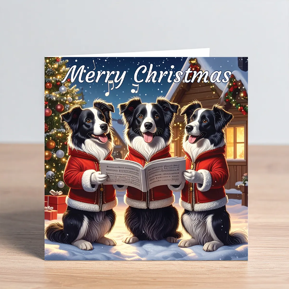 border collie christmas card