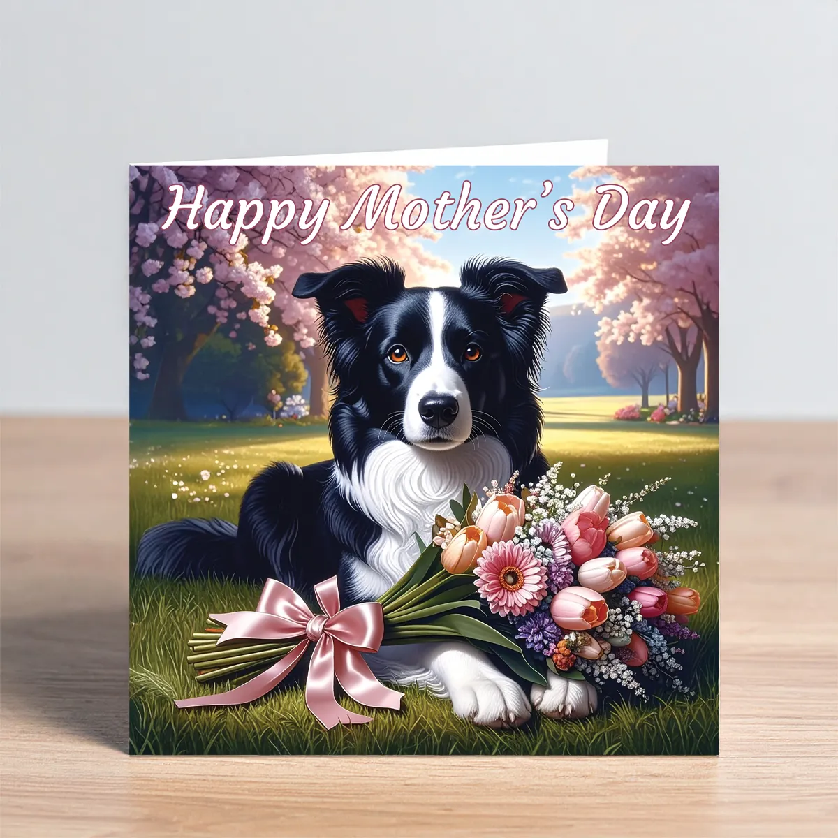 border collie mothers day card