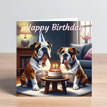 bulldog birthday card