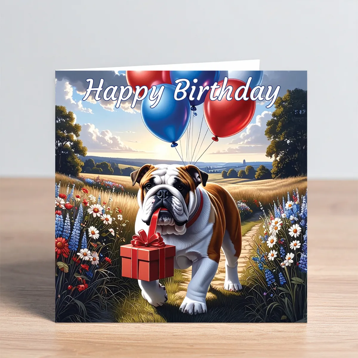 bulldog birthday card