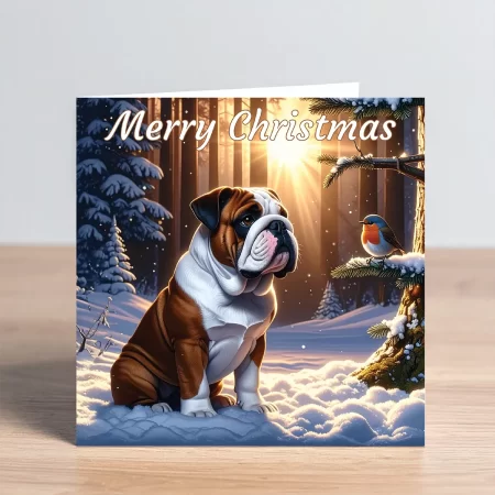 bulldog christmas card
