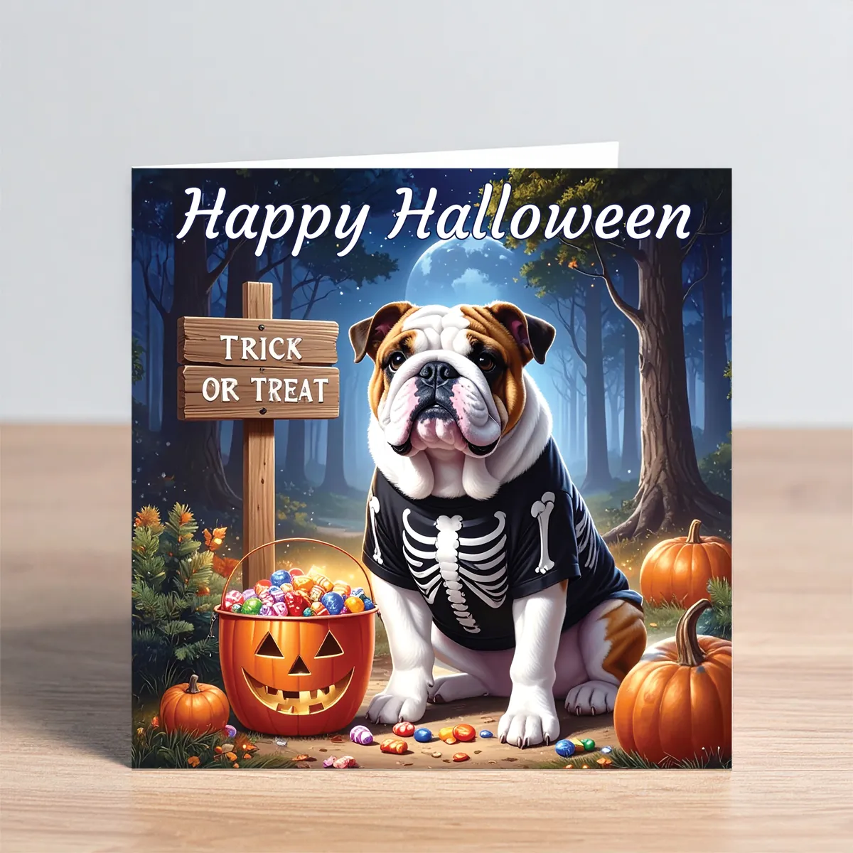 bulldog halloween card