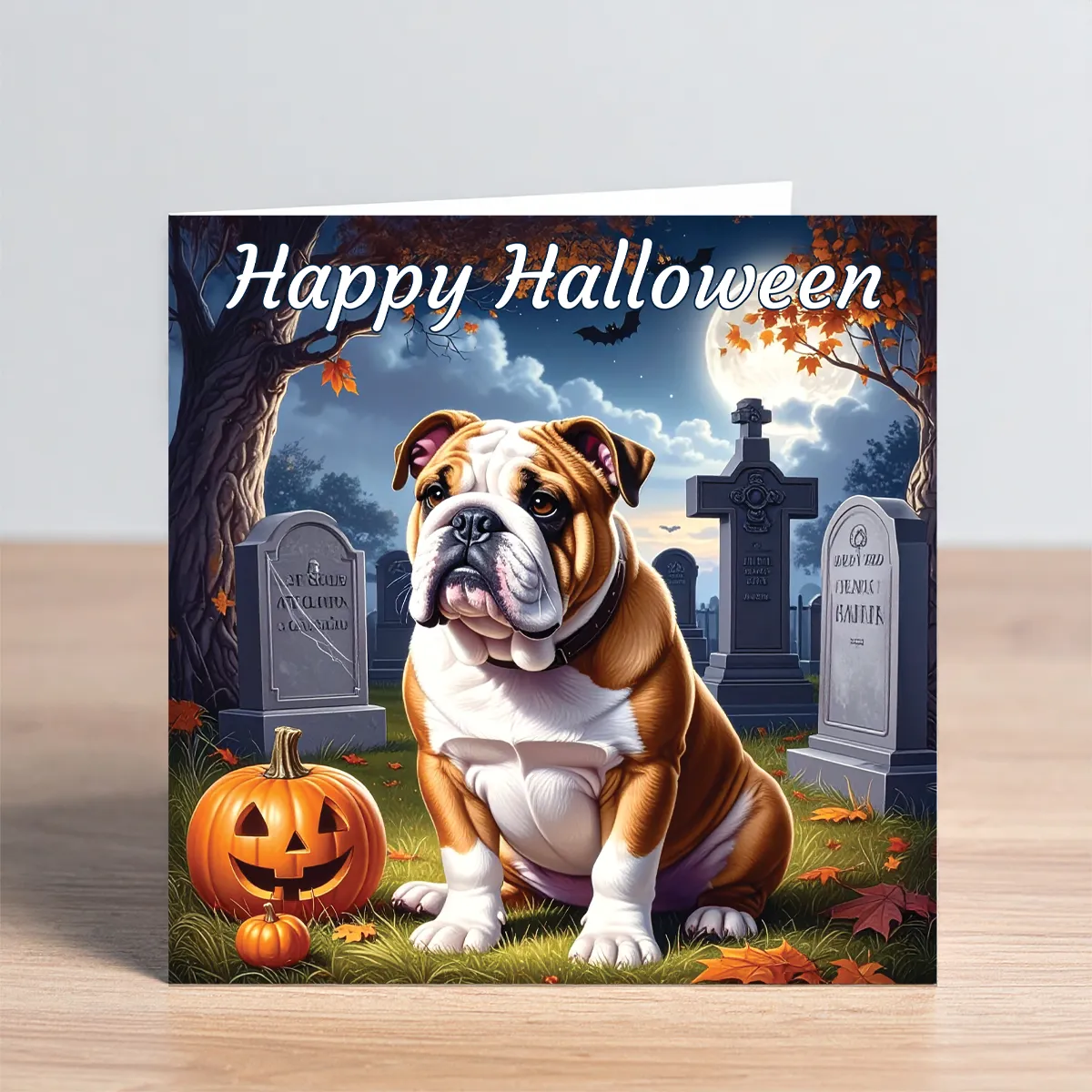 bulldog halloween card