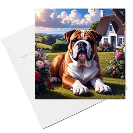 bulldog note card & envelope