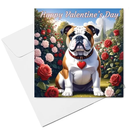 bulldog valentine card & envelope