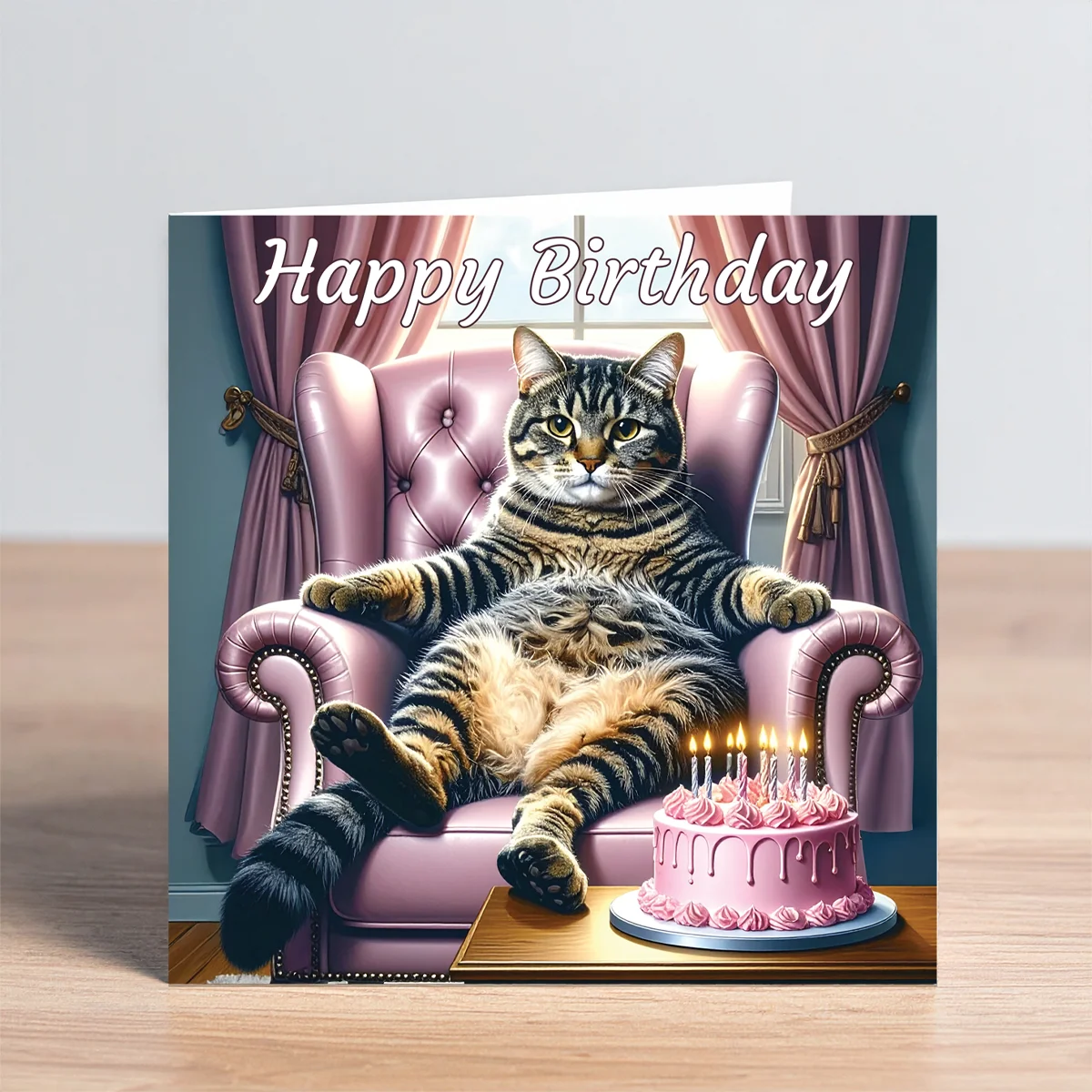tabby cat birthday card