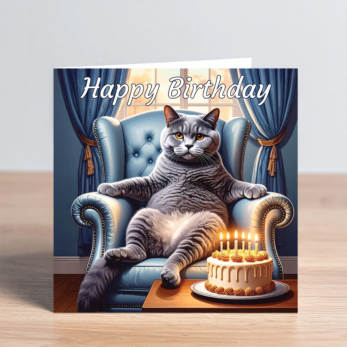 british shorthair cat birthday card