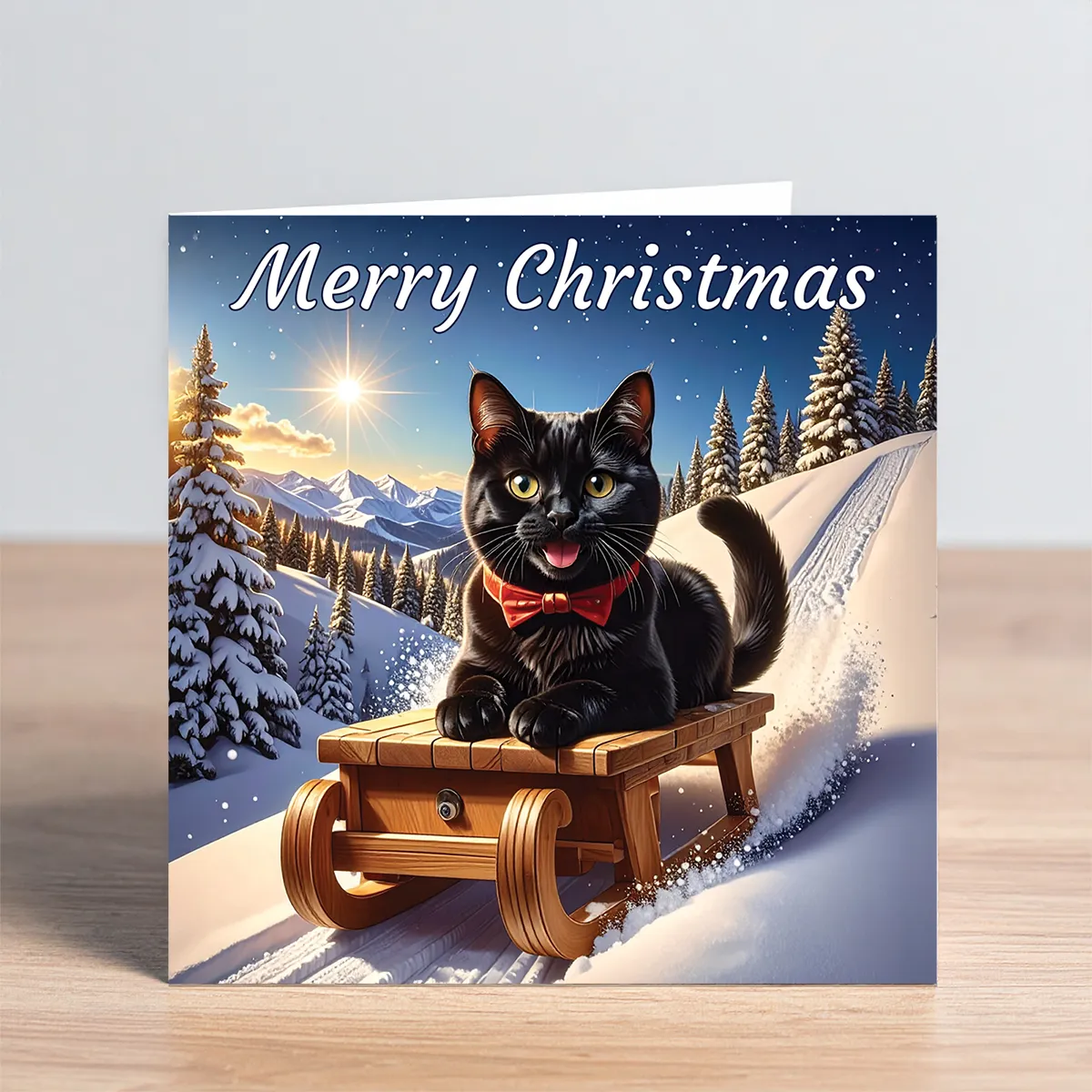 cat christmas card - black cat