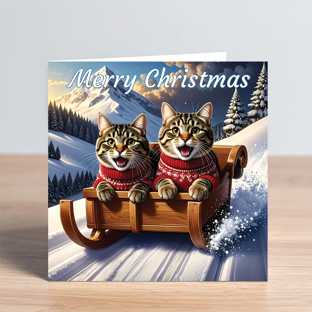 cat christmas card - tabby cats