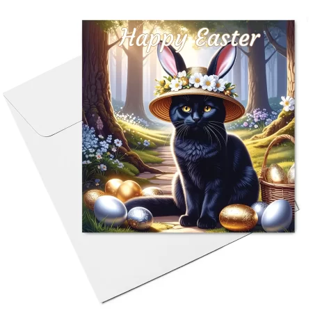 cat easter card & envelope