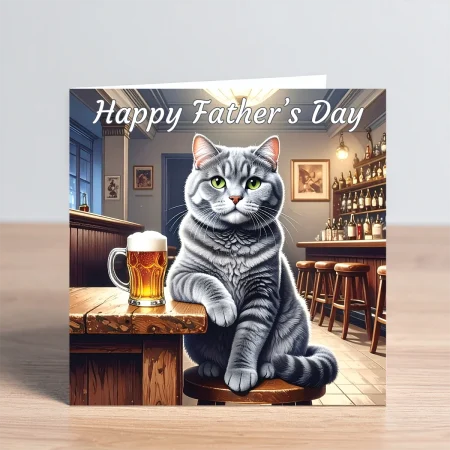 cat fathers day card