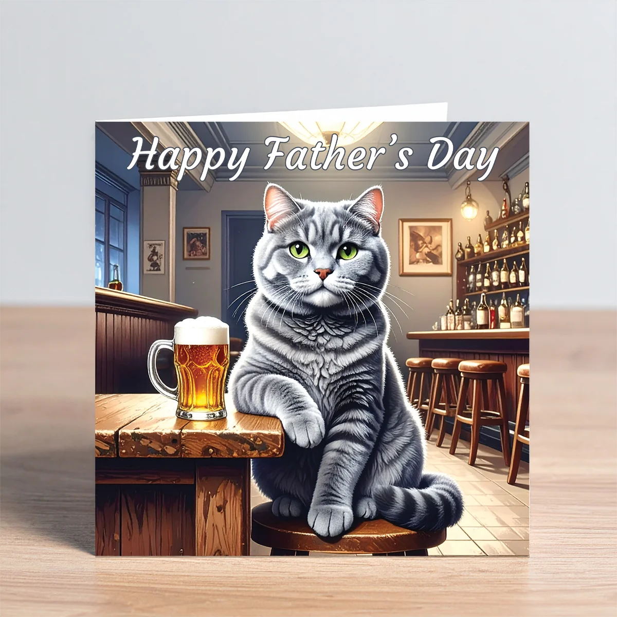 cat fathers day card