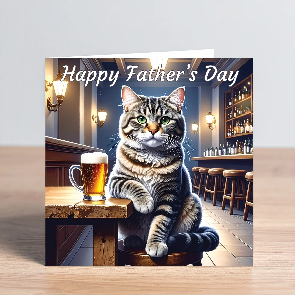 cat fathers day card