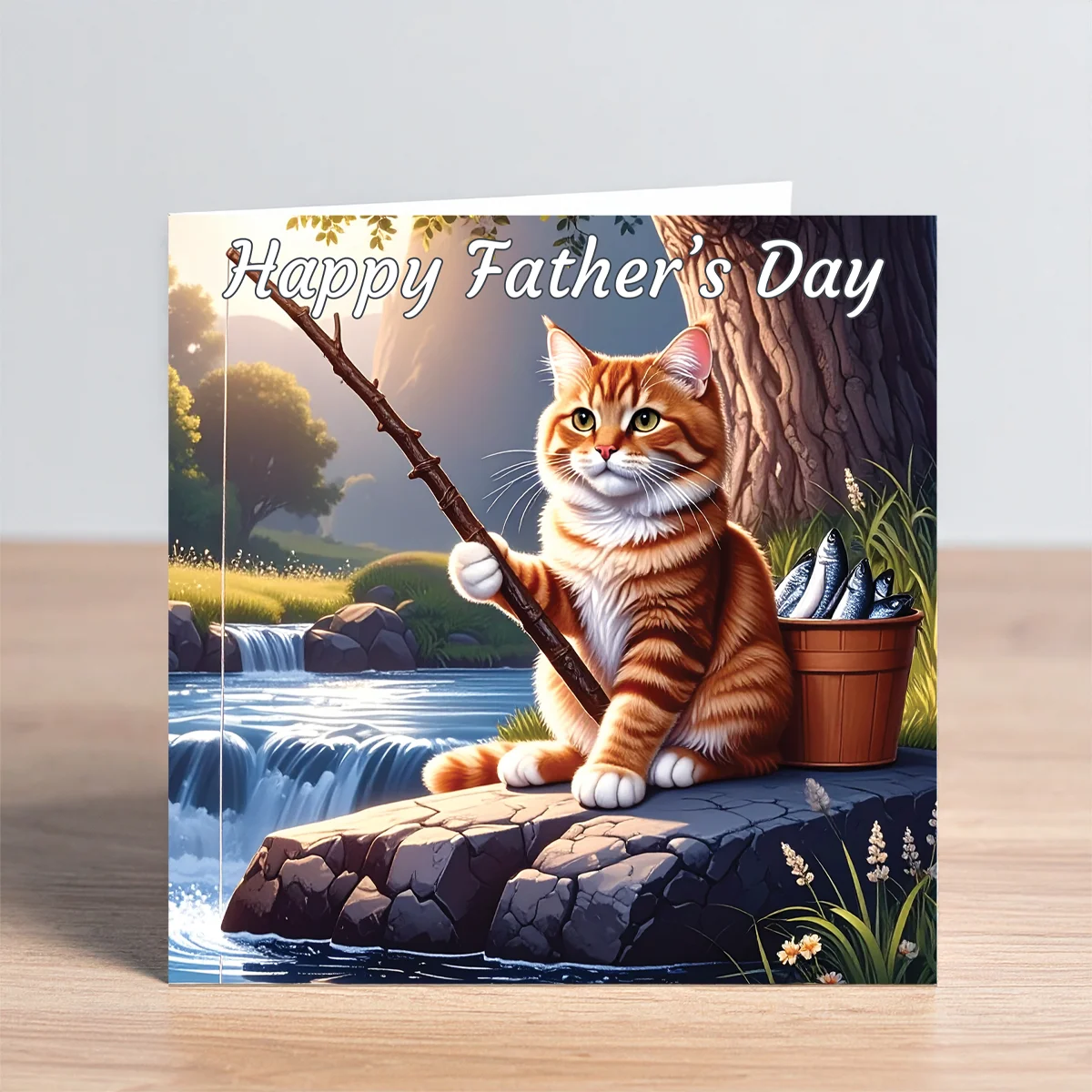 cat fathers day card