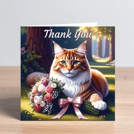 ginger cat thank you card