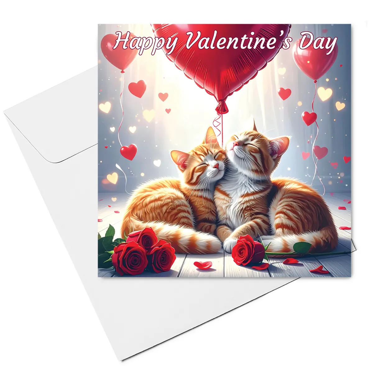 cat valentine card & envelope