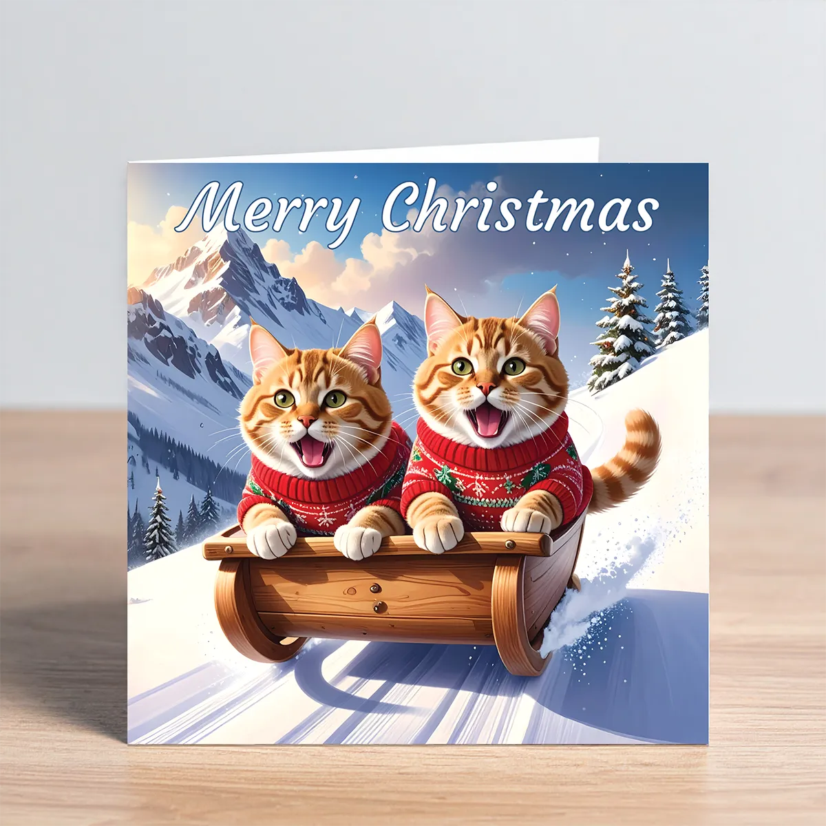 cat christmas card - ginger cats