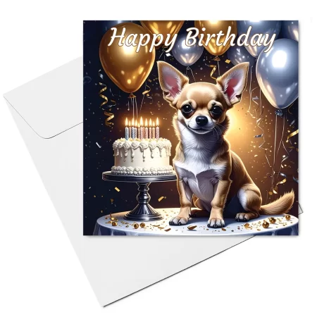 chihuahua birthday card & envelope