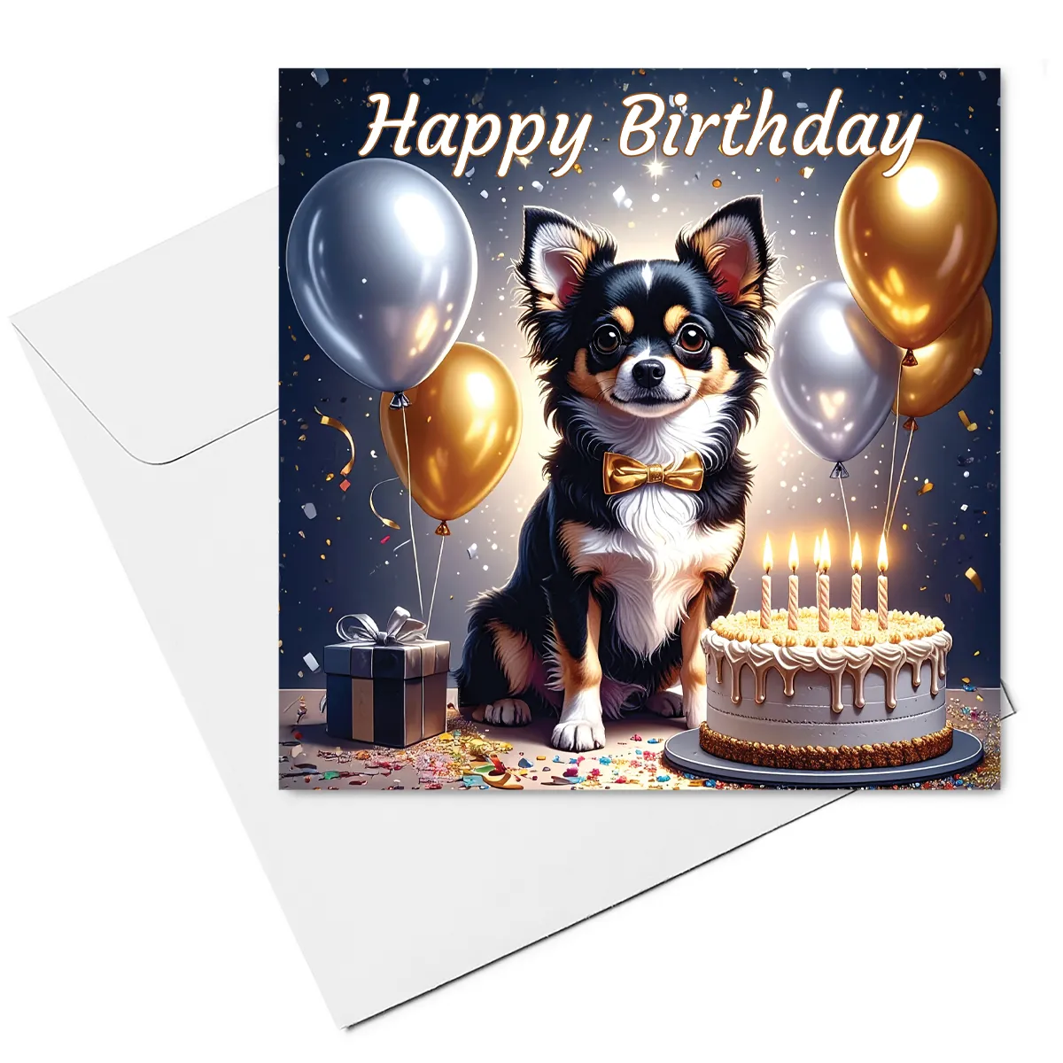 Chihuahua birthday card & envelope