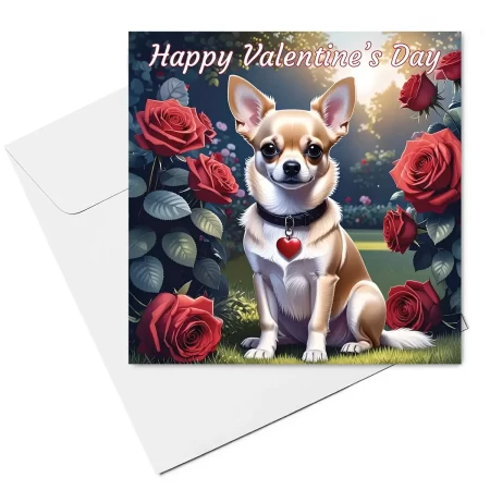 Chihuahua valentines card & envelope