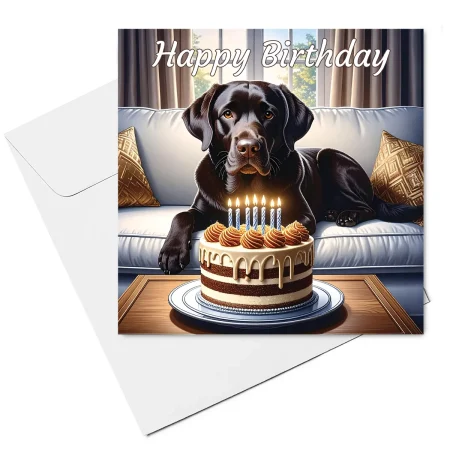 chocolate labrador birthday card & envelope