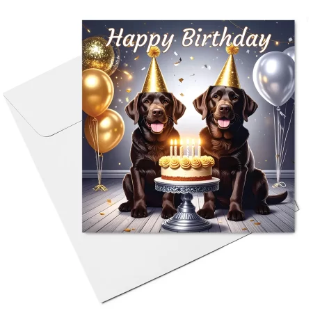 chocolate labrador birthday card & envelope