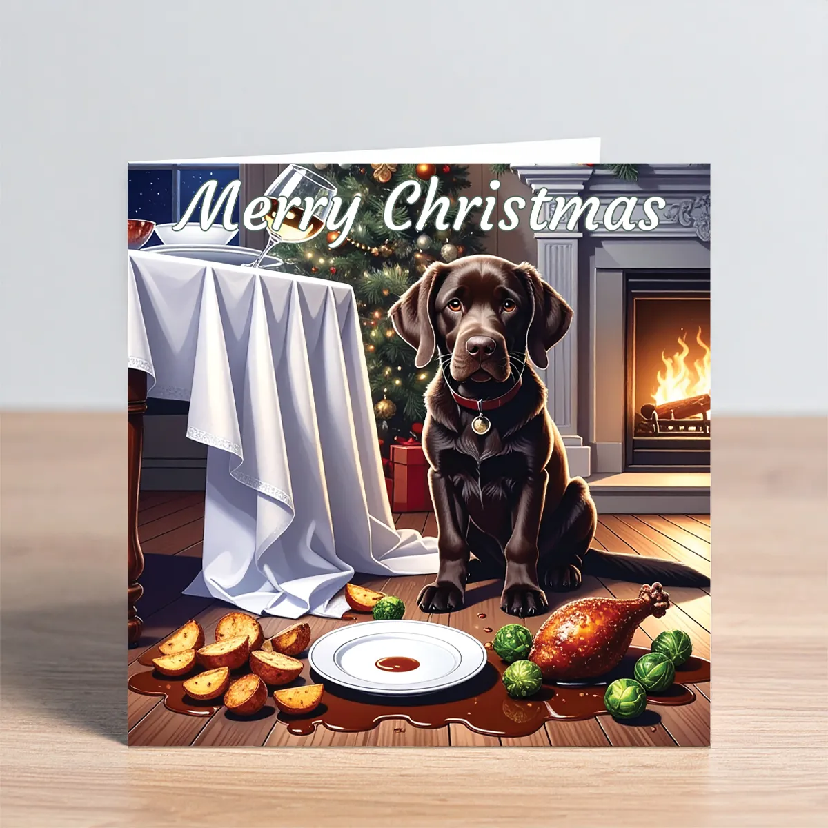 chocolate labrador christmas card