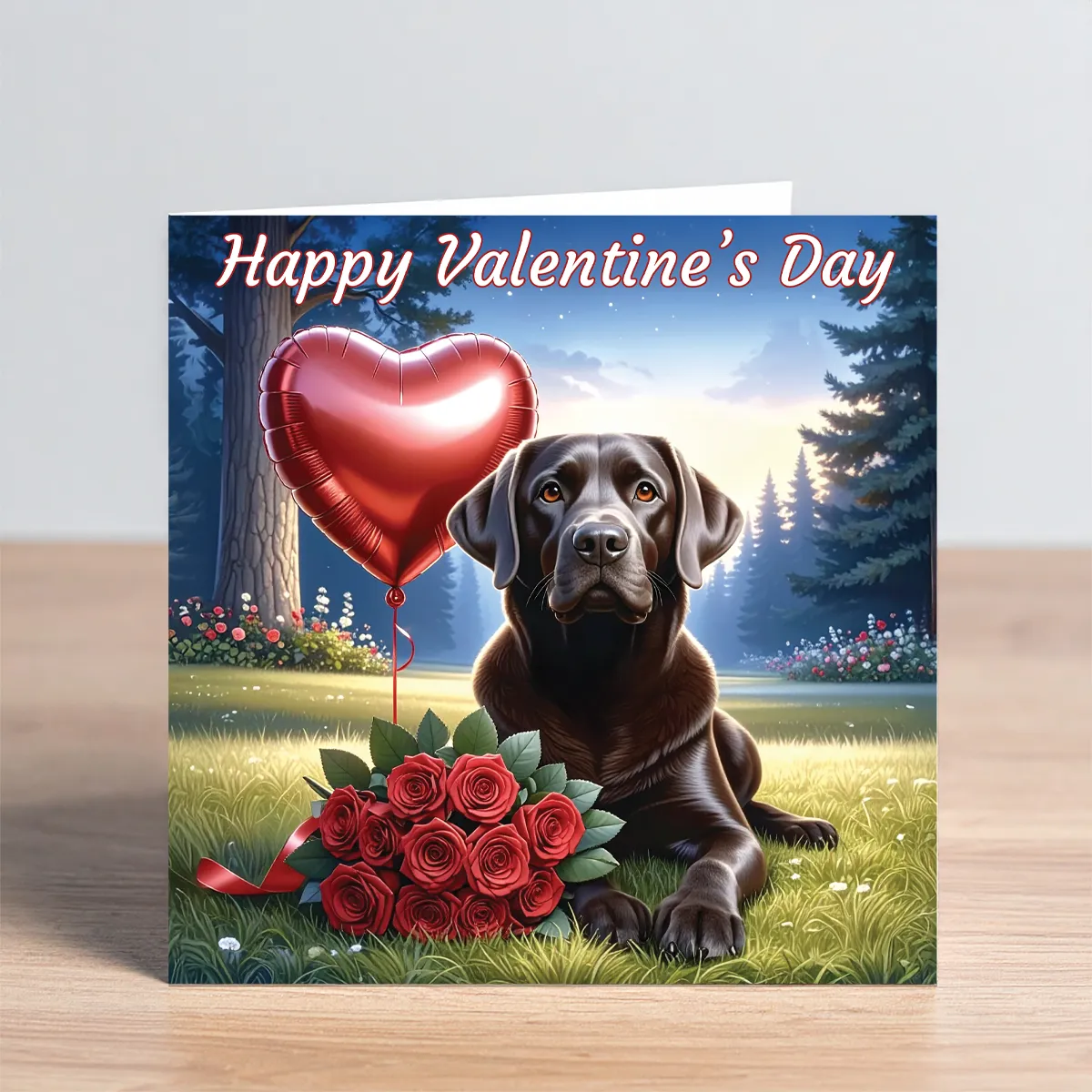 chocolate labrador valentines card
