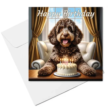 cockapoo birthday card & envelope