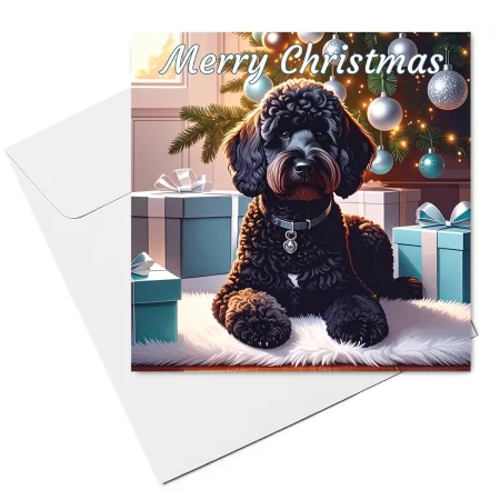 cockapoo christmas card & envelope