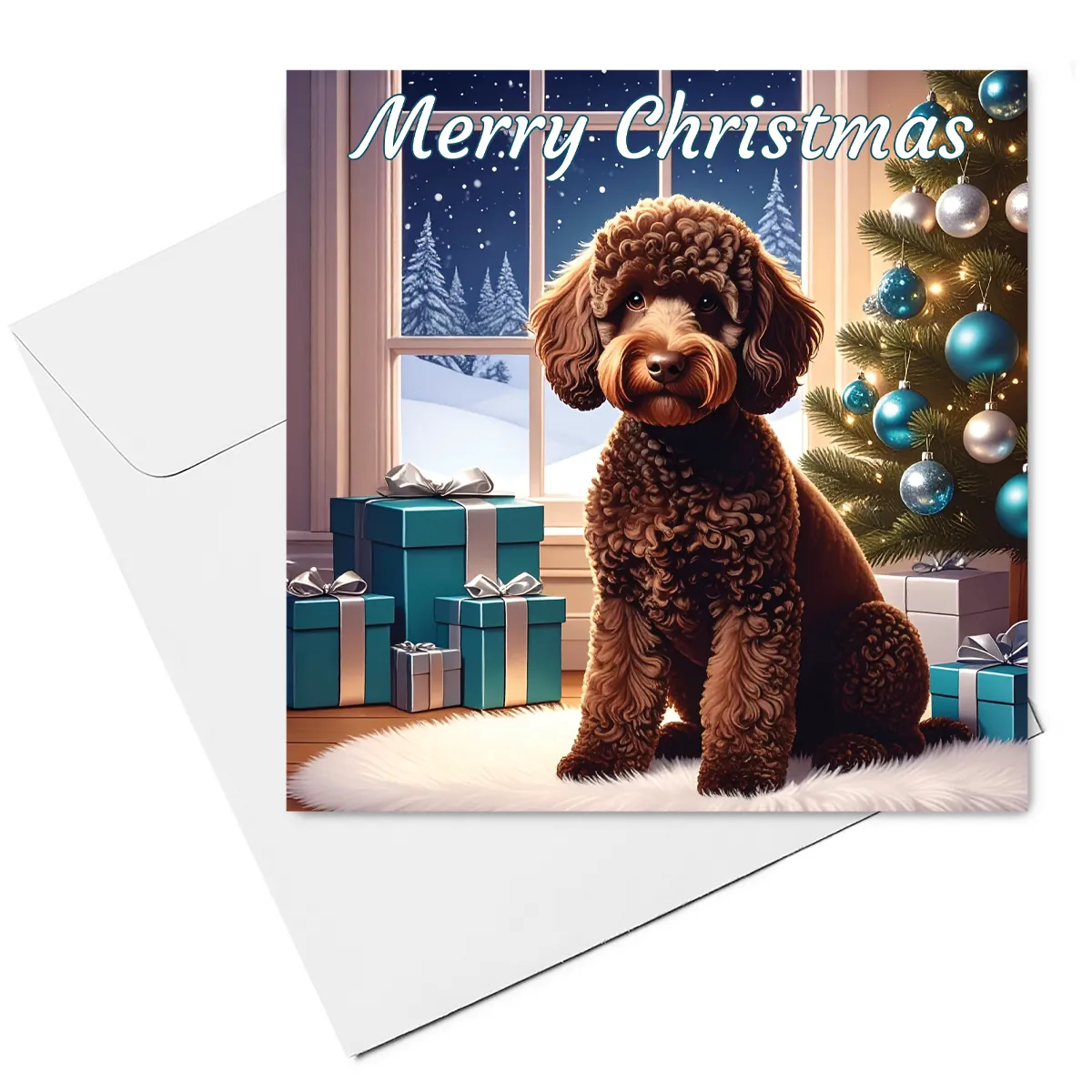 cockapoo christmas card & envelope
