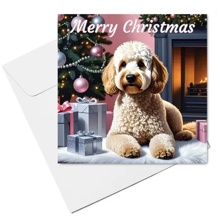 cockapoo christmas card & envelope