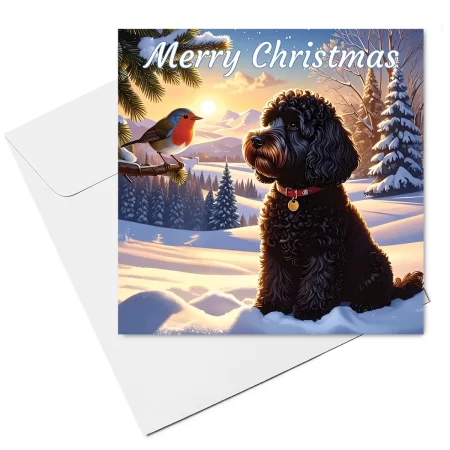 cockapoo christmas card & envelope